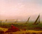 Woman on the Beach of Rugen - 卡斯帕尔·大卫·弗里德里希